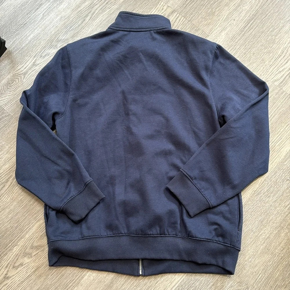 Navy Alfred Dunner Blue Zip Up Sweater with Jewel Detail Size 12 - Picture 5 of 6